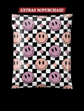 20ct. 10x13 Retro Pastel Smiley Polymailers Random Thank You Cards And Stickers